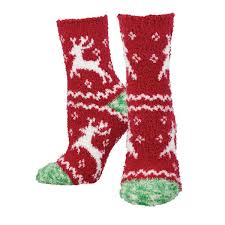 Joyous Reindeer Women's Crew Sock Red SockSmith