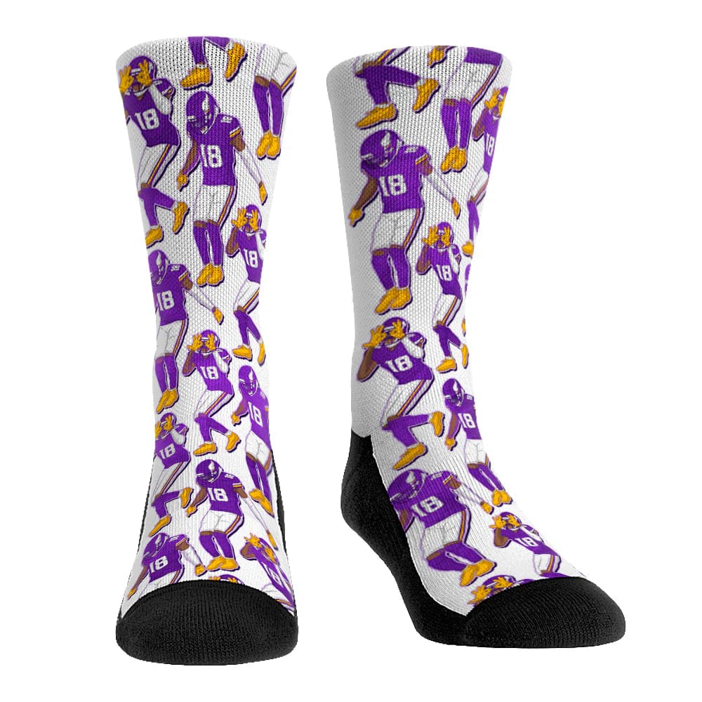 Minnesota Vikings Griddy Crew Socks White / S/M