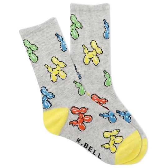 Balloon Dogs Kid's Crew Socks Grey