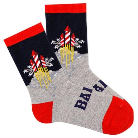 Bang Fireworks Kid's Crew Socks Grey