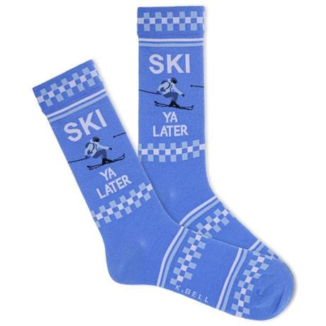 Ski Ya Later Men's Crew Socks Blue