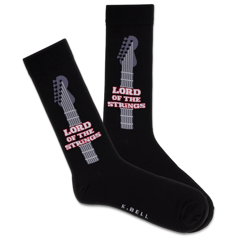 Lord Of The Strings Men's Crew Socks Black