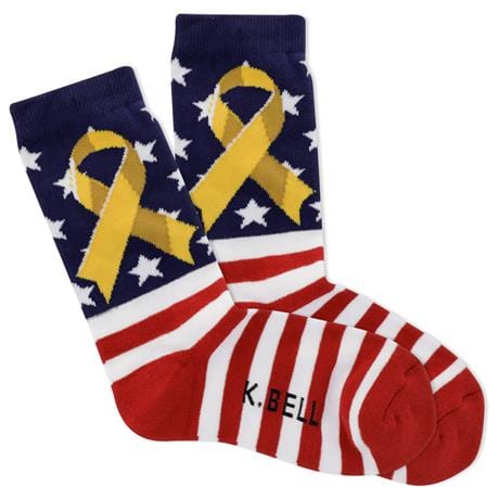 Yellow Ribbon Women's Crew Socks Red