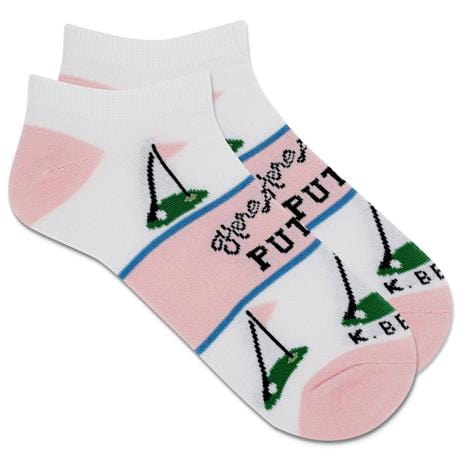 Here For The Putts Women's Ankle Socks White