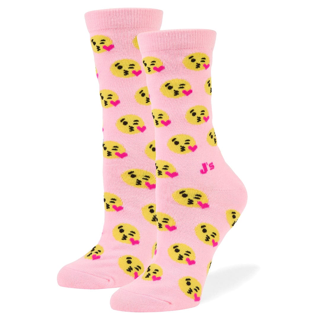 Kiss Emoji Women&#39;s Crew Sock Women&#39;s / Pink