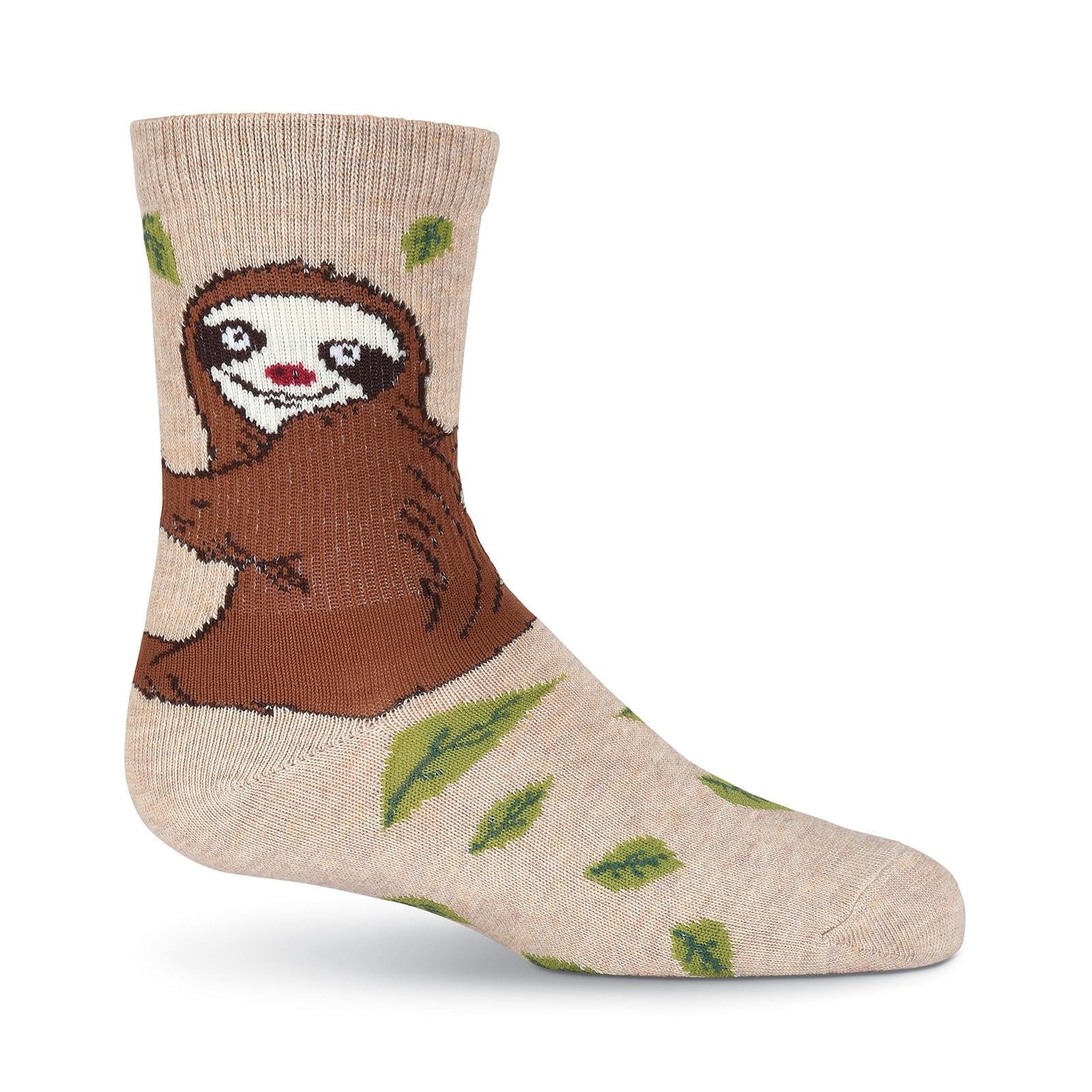 Sloth Kid's Crew Socks Tan