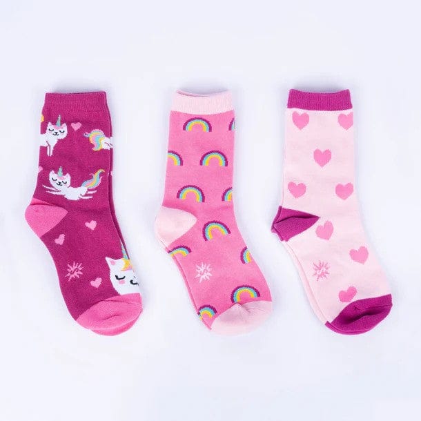 Look at Me Meow Youth Crew 3-Pack Pink Sock It To Me