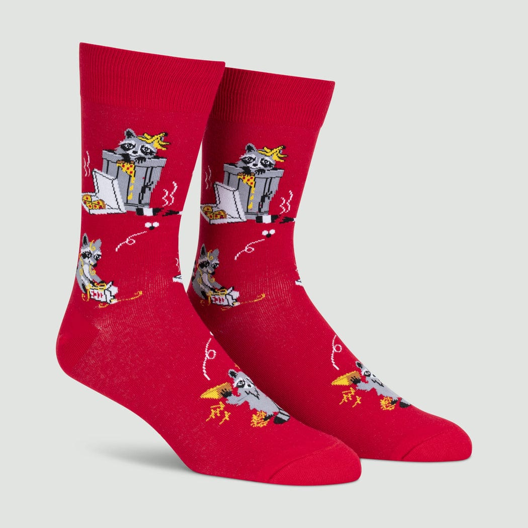 Trash Pandas Men's Crew Socks Red