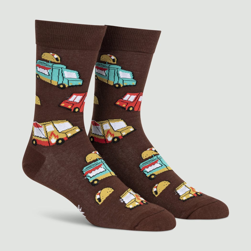 Food Cart Fav's Men's Crew Socks Brown