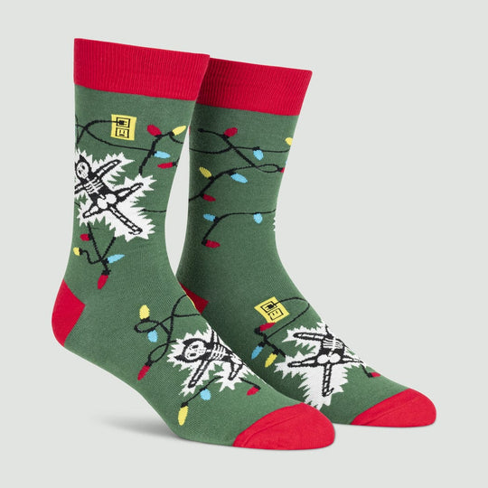 Eating Light This Holiday Men's Crew Socks Green