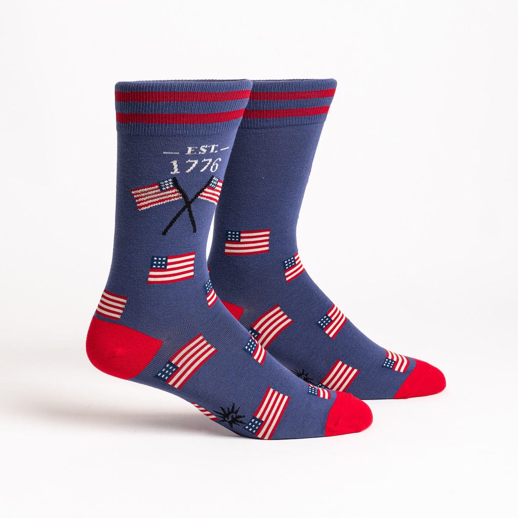 Est. 1776 Men's Crew Socks Blue
