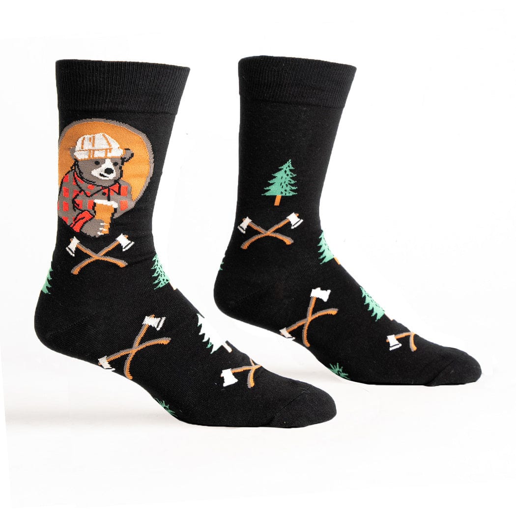 Bear Necessities Men's Crew Socks Black