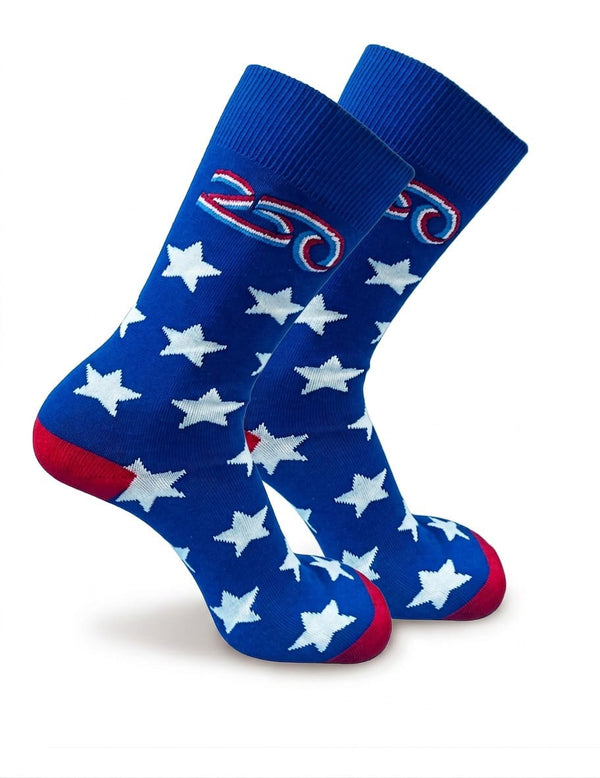 USA 250 Crew Socks Blue / Medium John's Crazy Socks