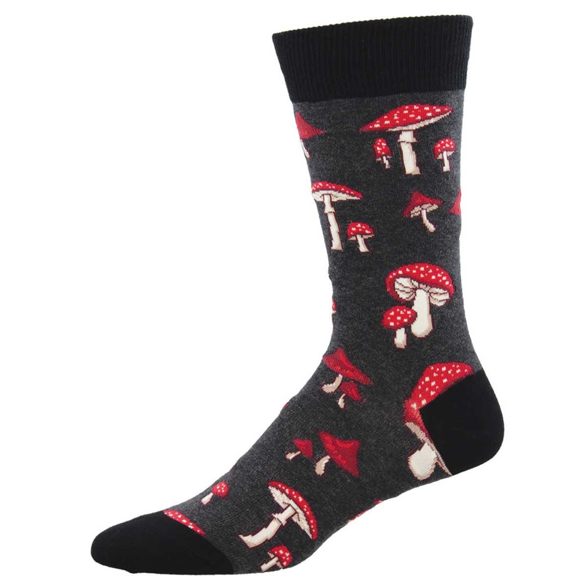 Pretty Fly For A Fungi Men&#39;s Crew Socks Charcoal Heather / 10-13