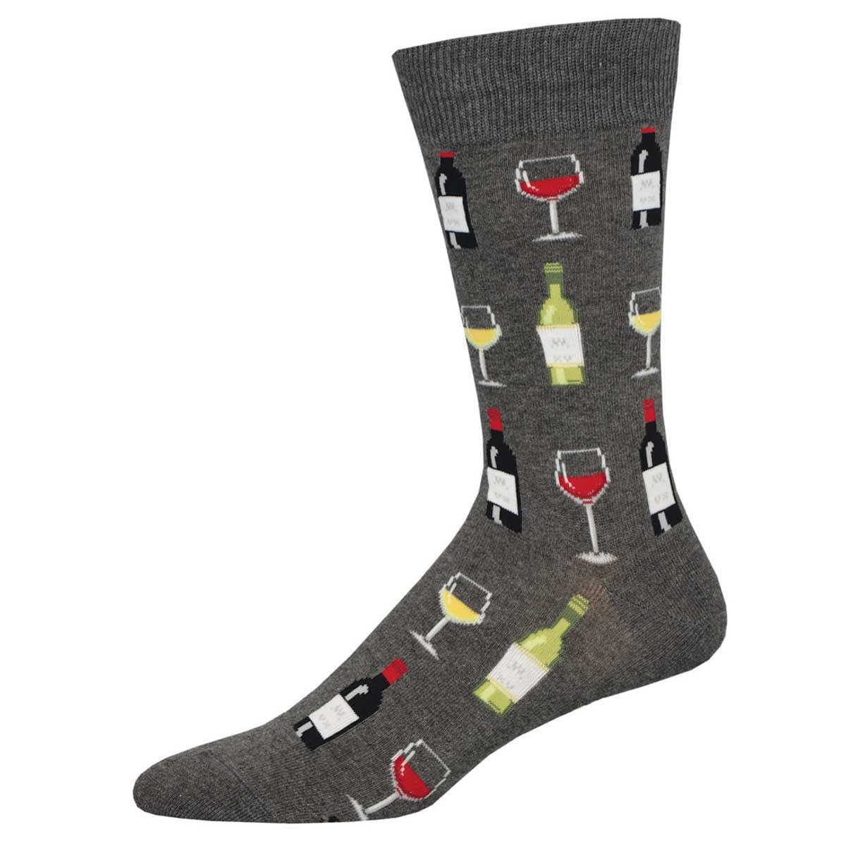 Fine Wine Men's Crew Socks Grey