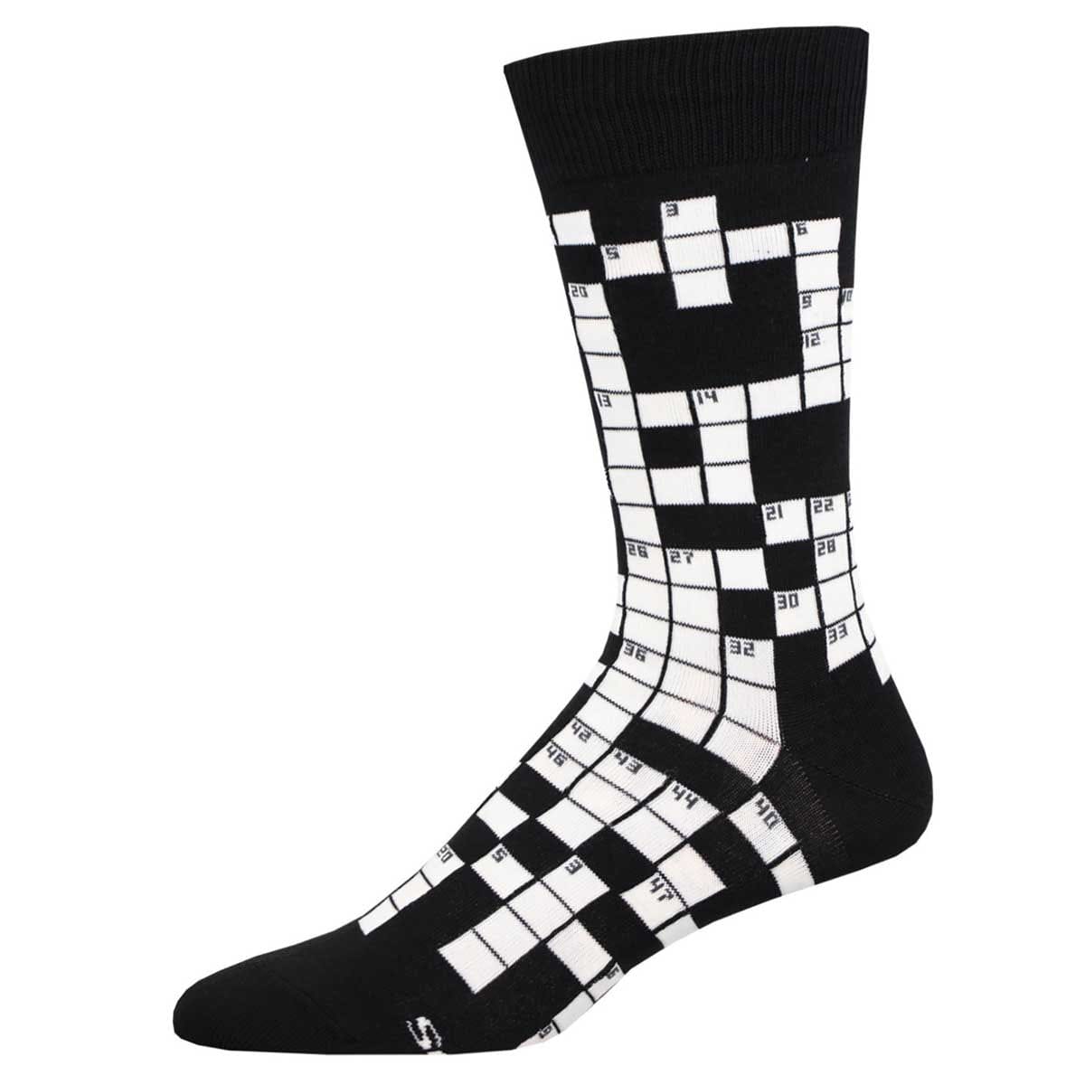 Sunday Crossword Men's Crew Socks Black