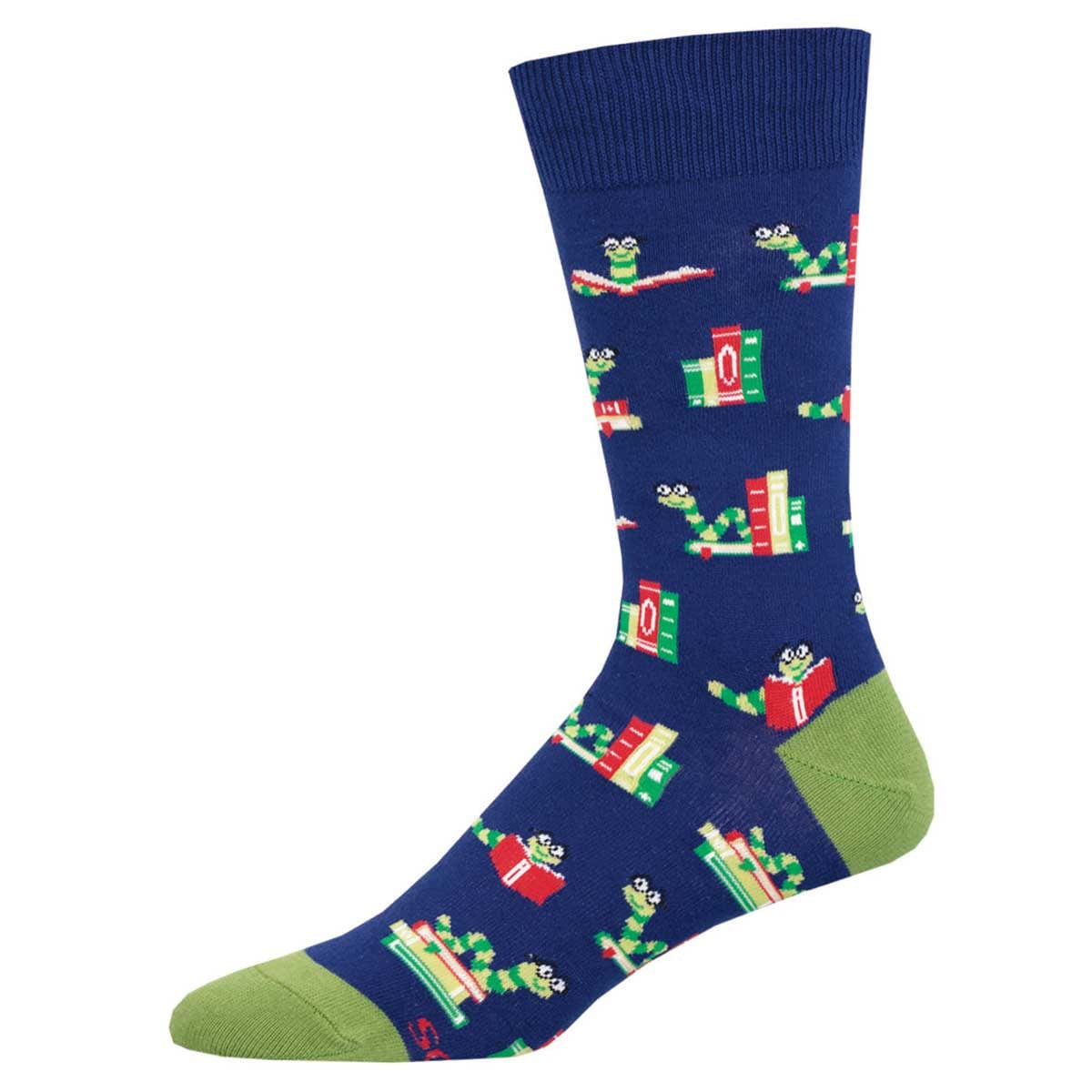 Bookworm Men's Crew Sock Blue