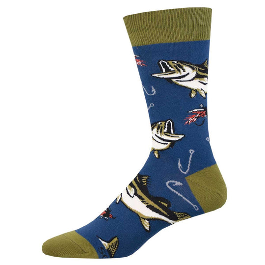 All About That Bass Men's Crew Socks Blue