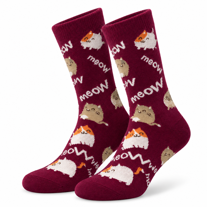 Meow Cat Crew Socks Medium Can Do!