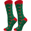 Christmas Holly Crew Socks Green / Medium John's Crazy Socks