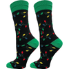 Christmas Lights Crew Socks Black / Medium John's Crazy Socks