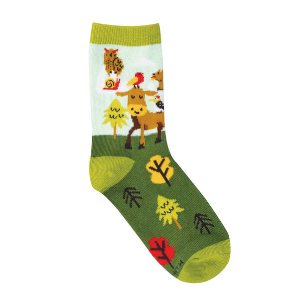 Moose & Friends Children's Crew Sock Green / Youth SockSmith