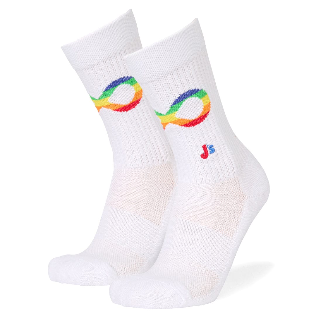 Neurodiversity Athletic Crew Socks White / Large