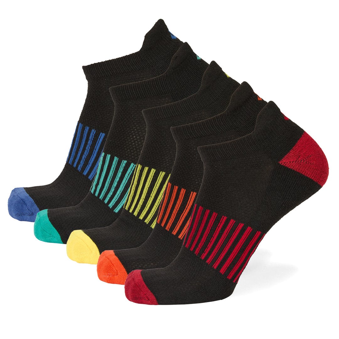 Athletic No Show 5 Pack - Black/Assorted