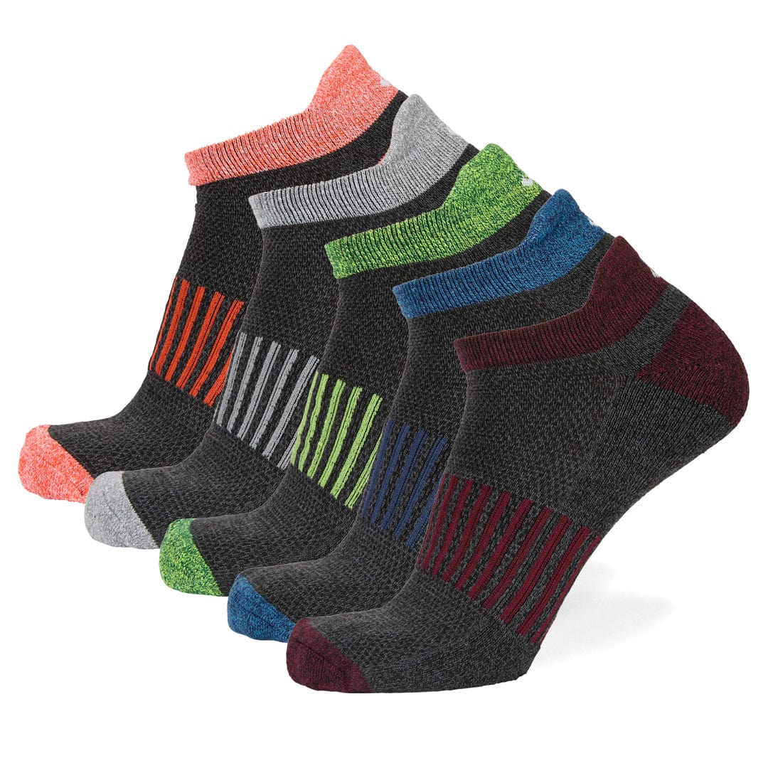 Athletic No Show 5 Pack - Grey/Assorted Grey/Assorted / Large