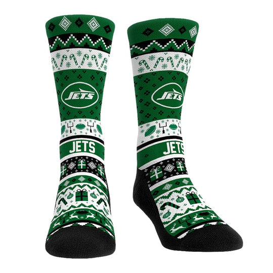 Jets Tacky Sweater Men's Crew Socks Green