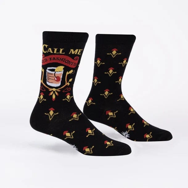 Call Me Old Fashioned Men's Crew Socks Black Sock It To Me