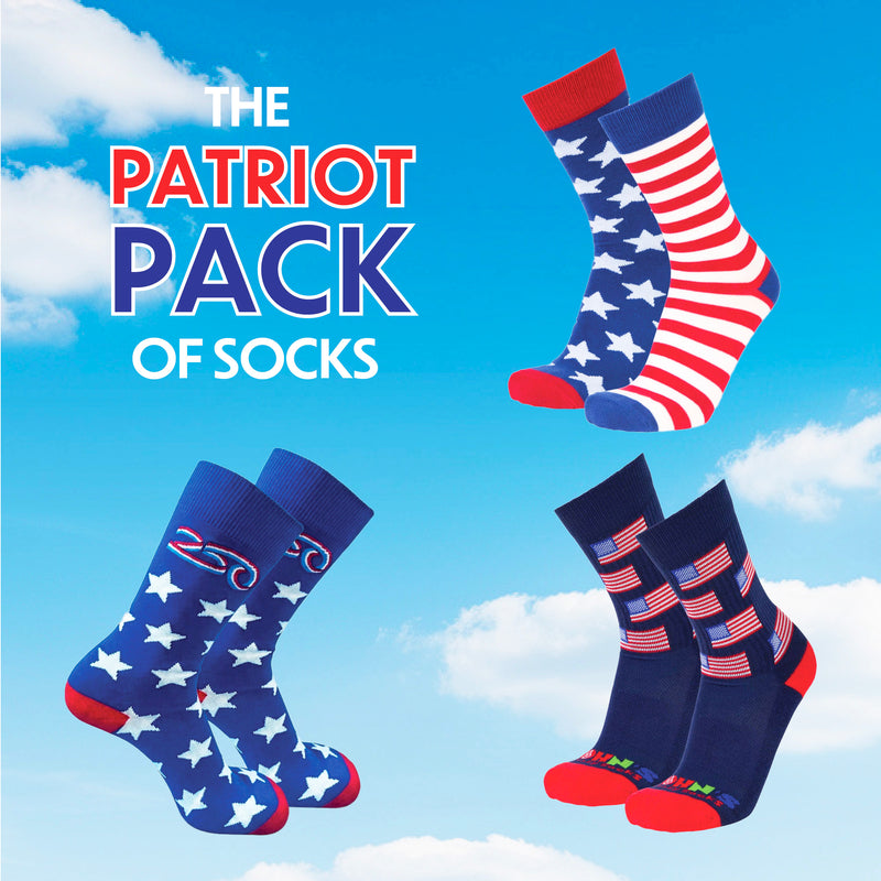 Patriotic Pack of Socks John's Crazy Socks