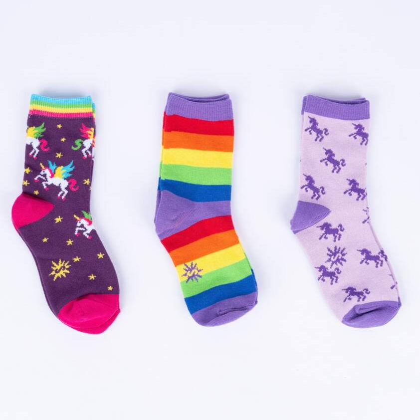 Winging It Junior Crew Socks 3 Pack Multi
