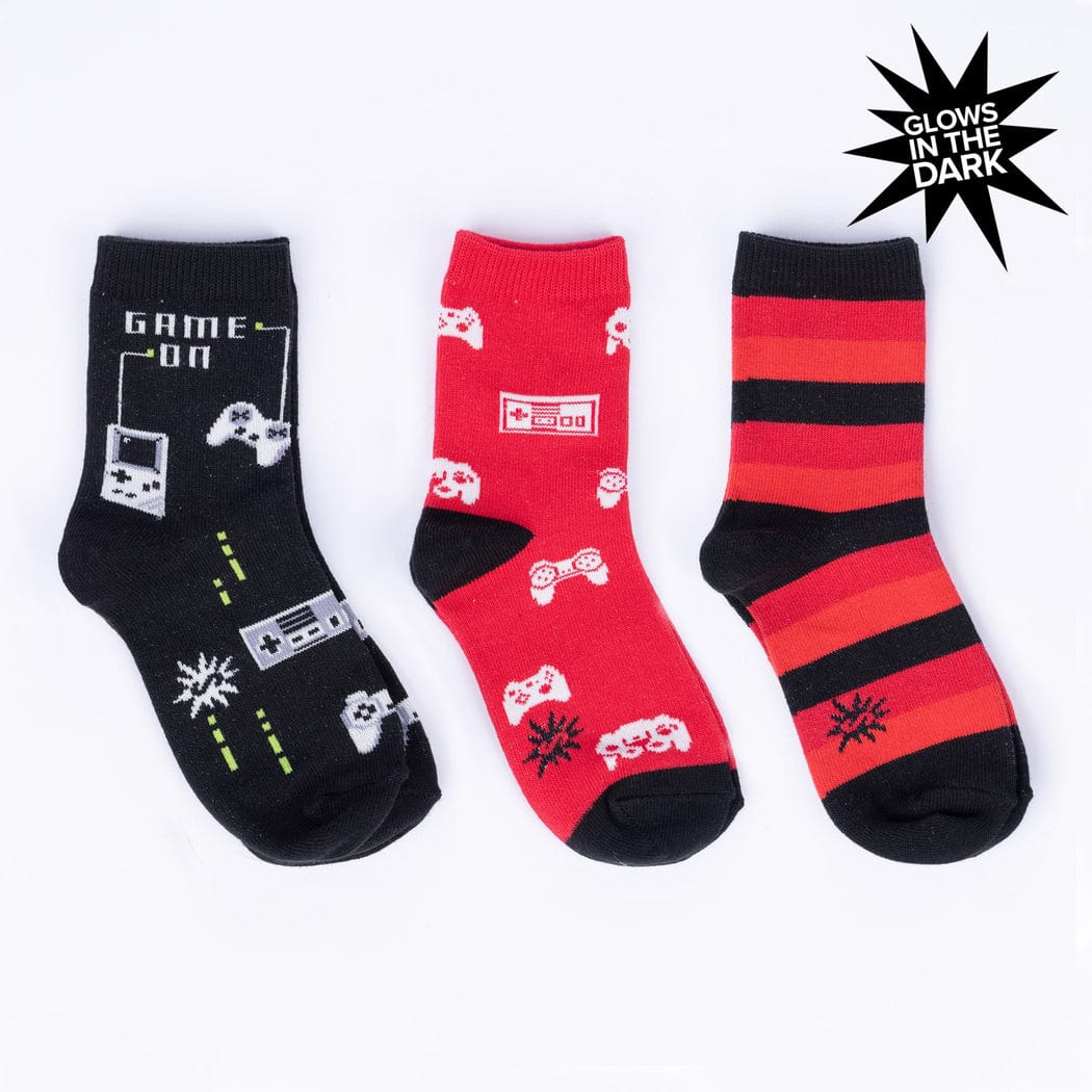 Game On Junior Pack of 3 Crew Socks Multi