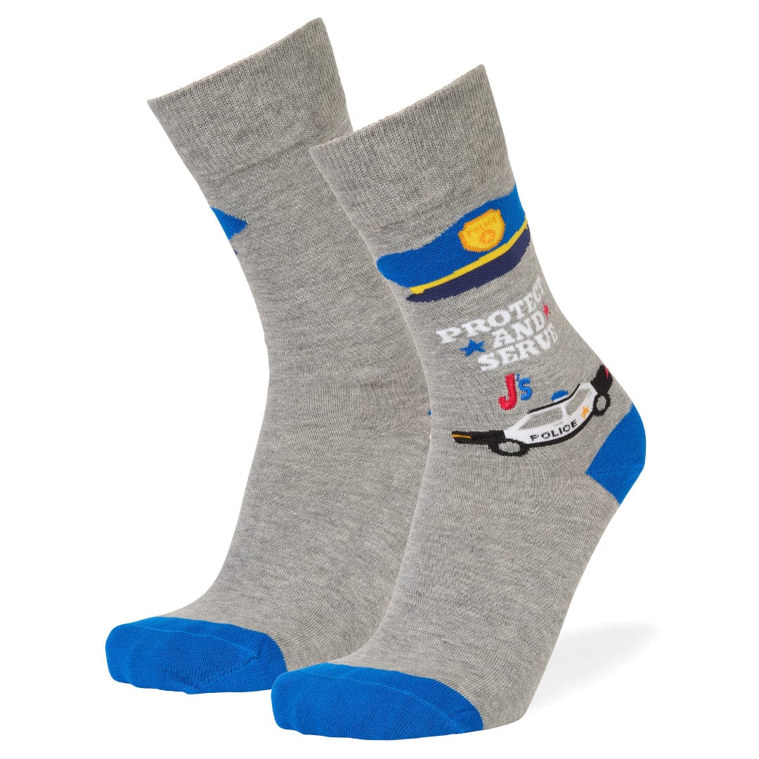 Police Tribute Men&#39;s Crew Socks Grey