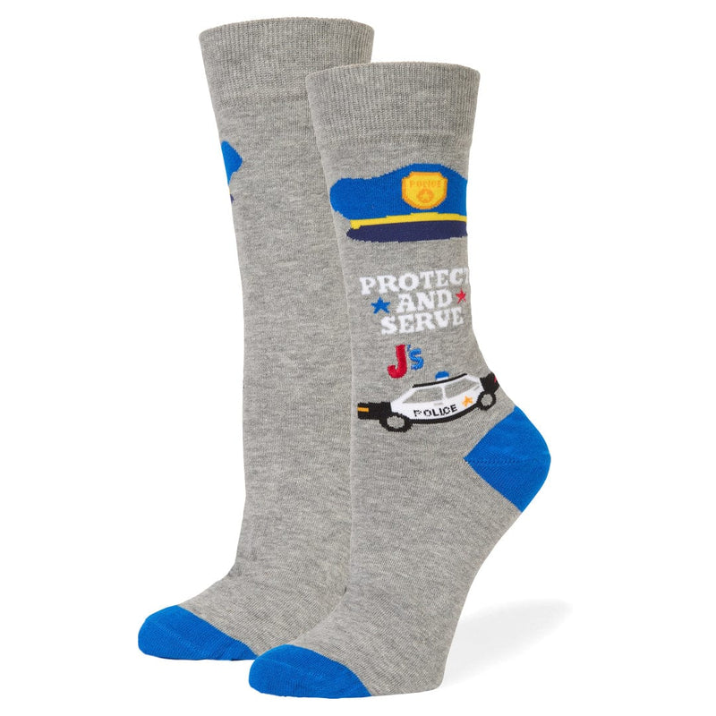 Police Tribute Crew Socks Grey / Medium