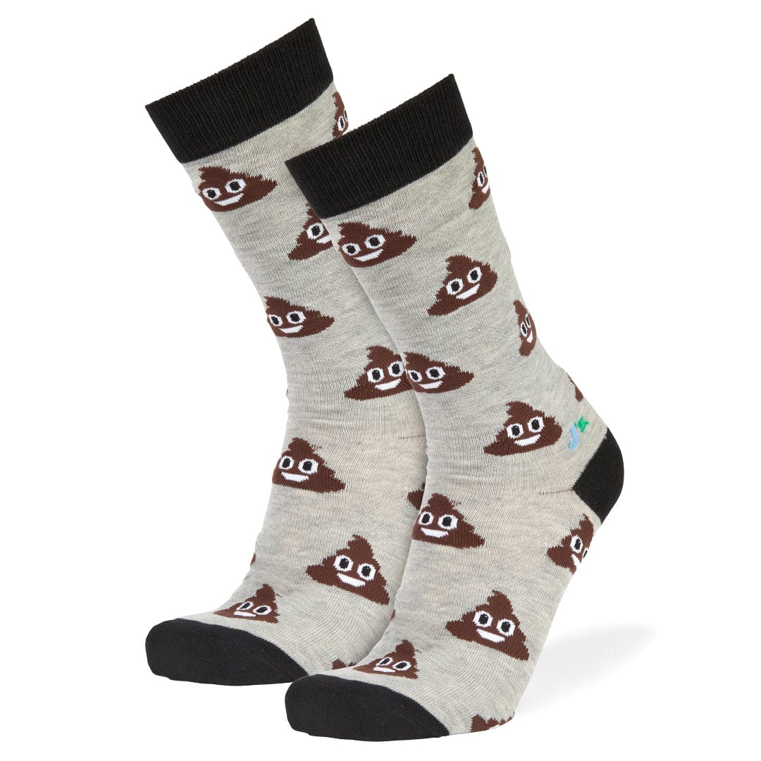 Poop Emoji Men&#39;s Crew Socks Grey