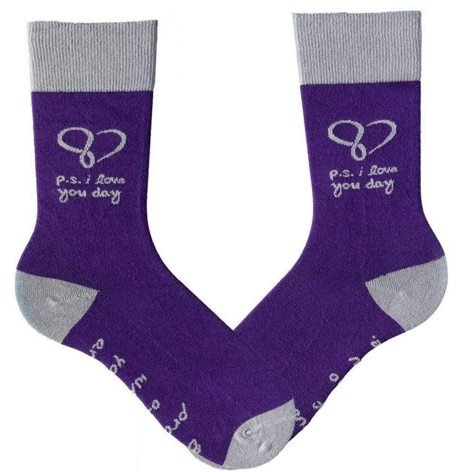 P.S. I Love You Day Crew Socks Purple / Large