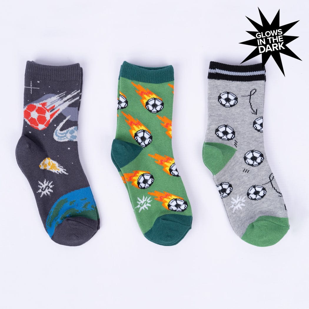 Let's Kick It Youth Pack of 3 Crew Socks Multi