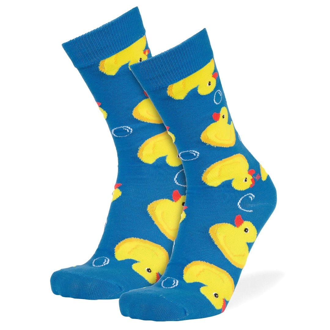 Rubber Duckies Mens Crew Socks Blue