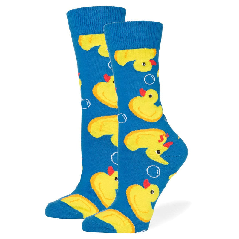 Rubber Duckies Crew Socks Blue / Medium John's Crazy Socks
