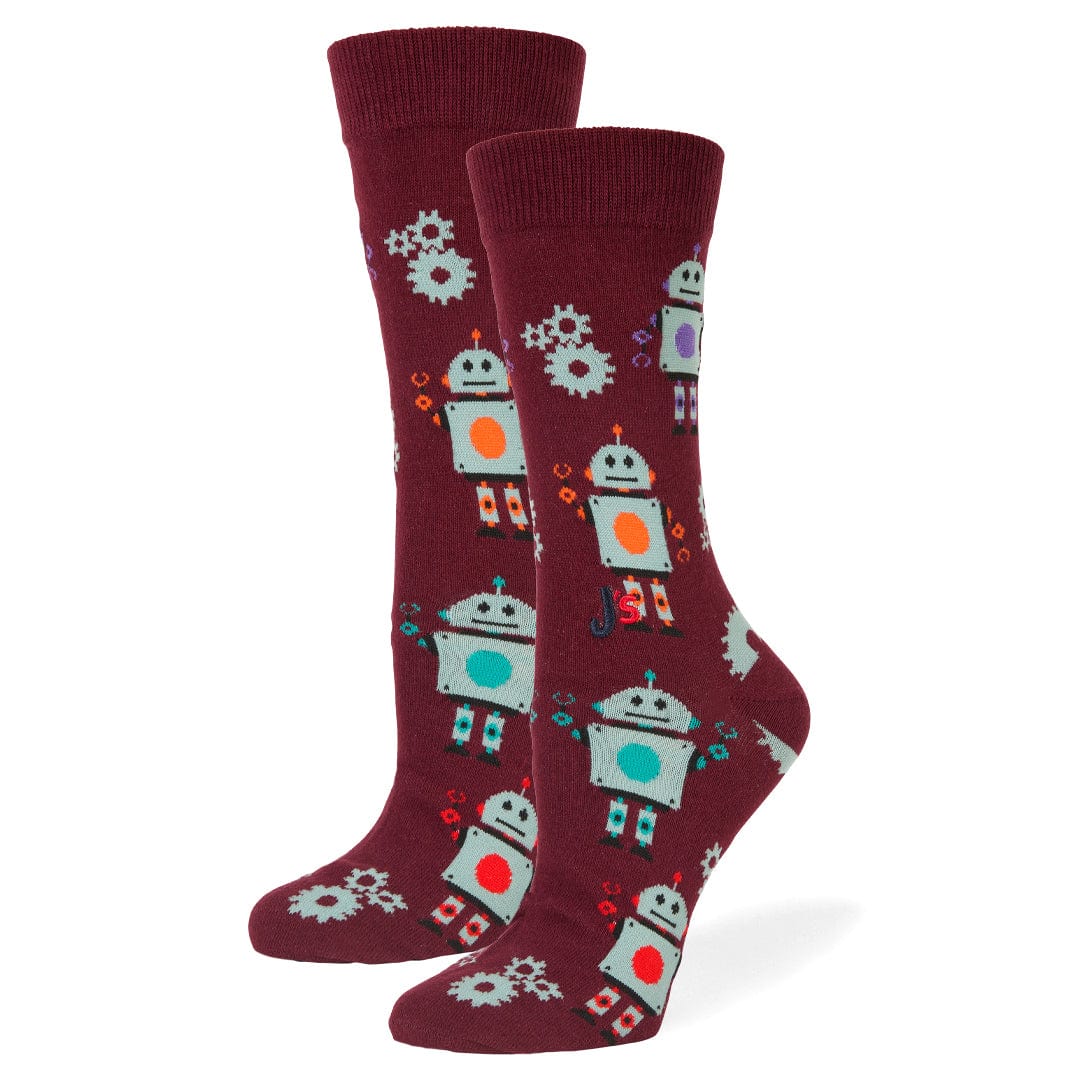 Robots Crew Socks Wine / Medium