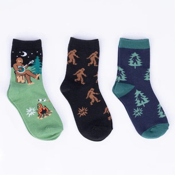 Sasquatch Campout Junior Crew 3-Pack Multi Sock It To Me