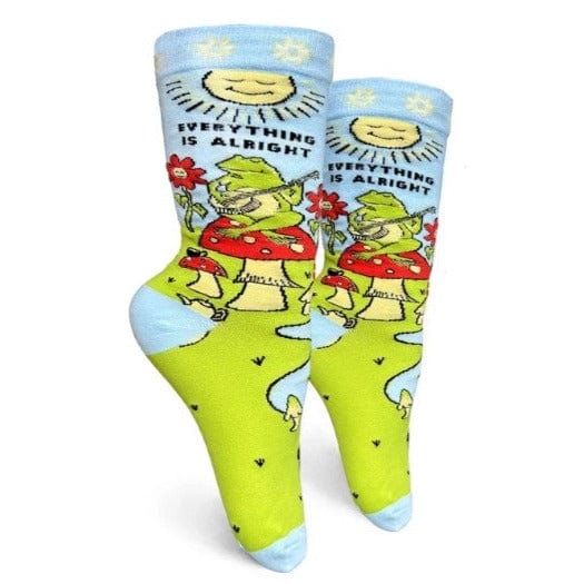 Everything Is Alright Women's Crew Socks Blue