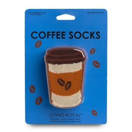 Coffee 3D Crew Socks Brown