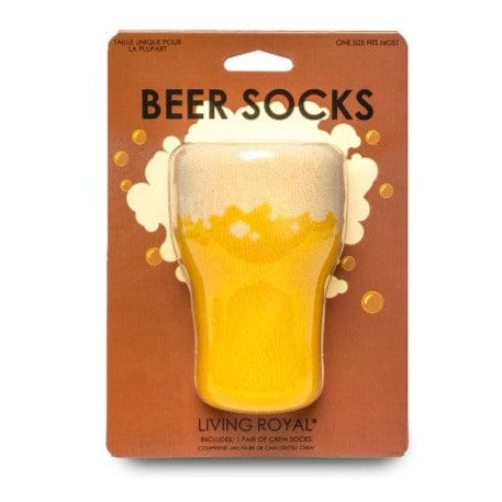 Beer 3D Crew Socks Ivory