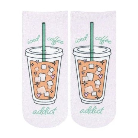 Iced Coffee Ankle Socks White