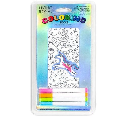 Fairy Princess Coloring Socks White