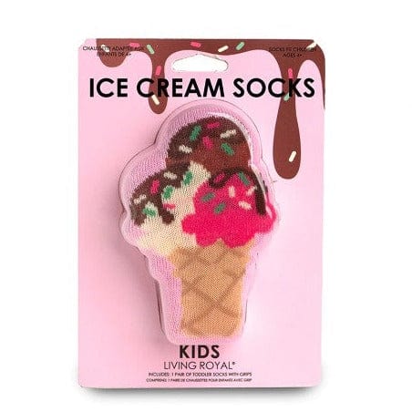 Ice Cream 3D Kid's Crew Socks Pink