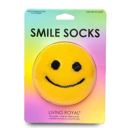Smile 3D Crew Socks Yellow